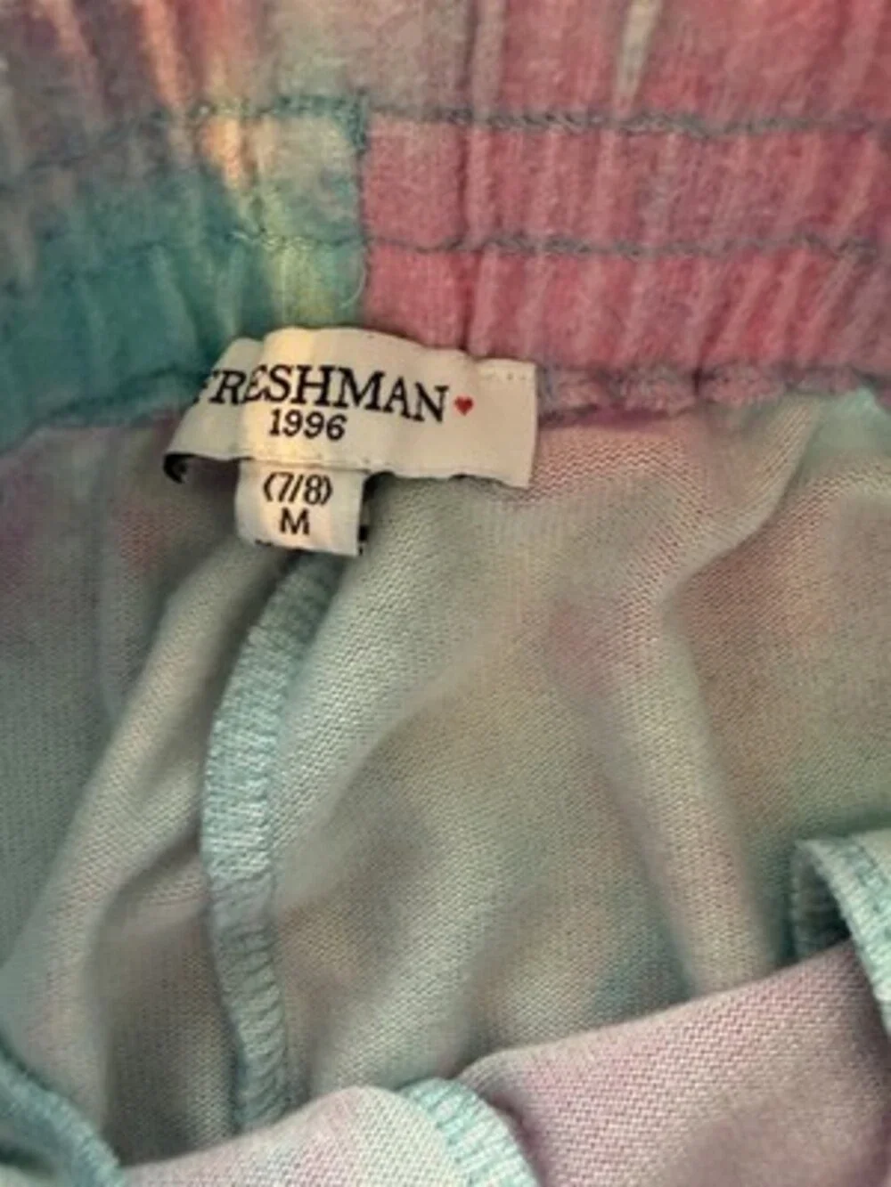 FRESHMAN GIRL'S 2 PC SET TOP & PANTS SIZE 7/8 Tie Dye Fleece Pullover Pink